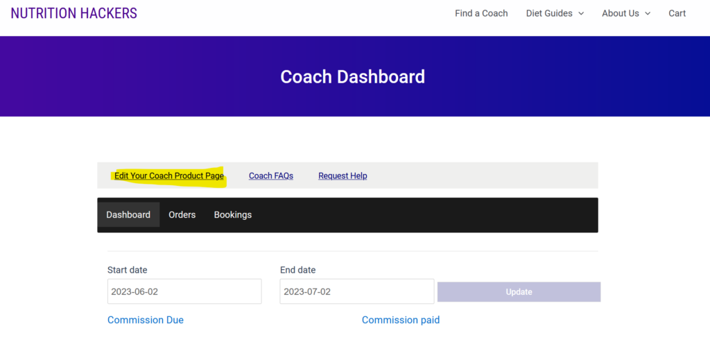Coach Dashboard